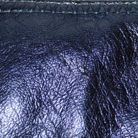 The Sak LUCIA Metallic Blue Leather Crossbody Bag Purse - Picture 3 of 9